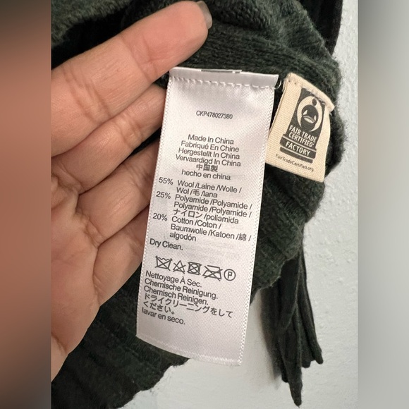 Madewell Mockneck Crop Sweater Green Heather Dark Forest Size XXS. - Picture 6 of 8